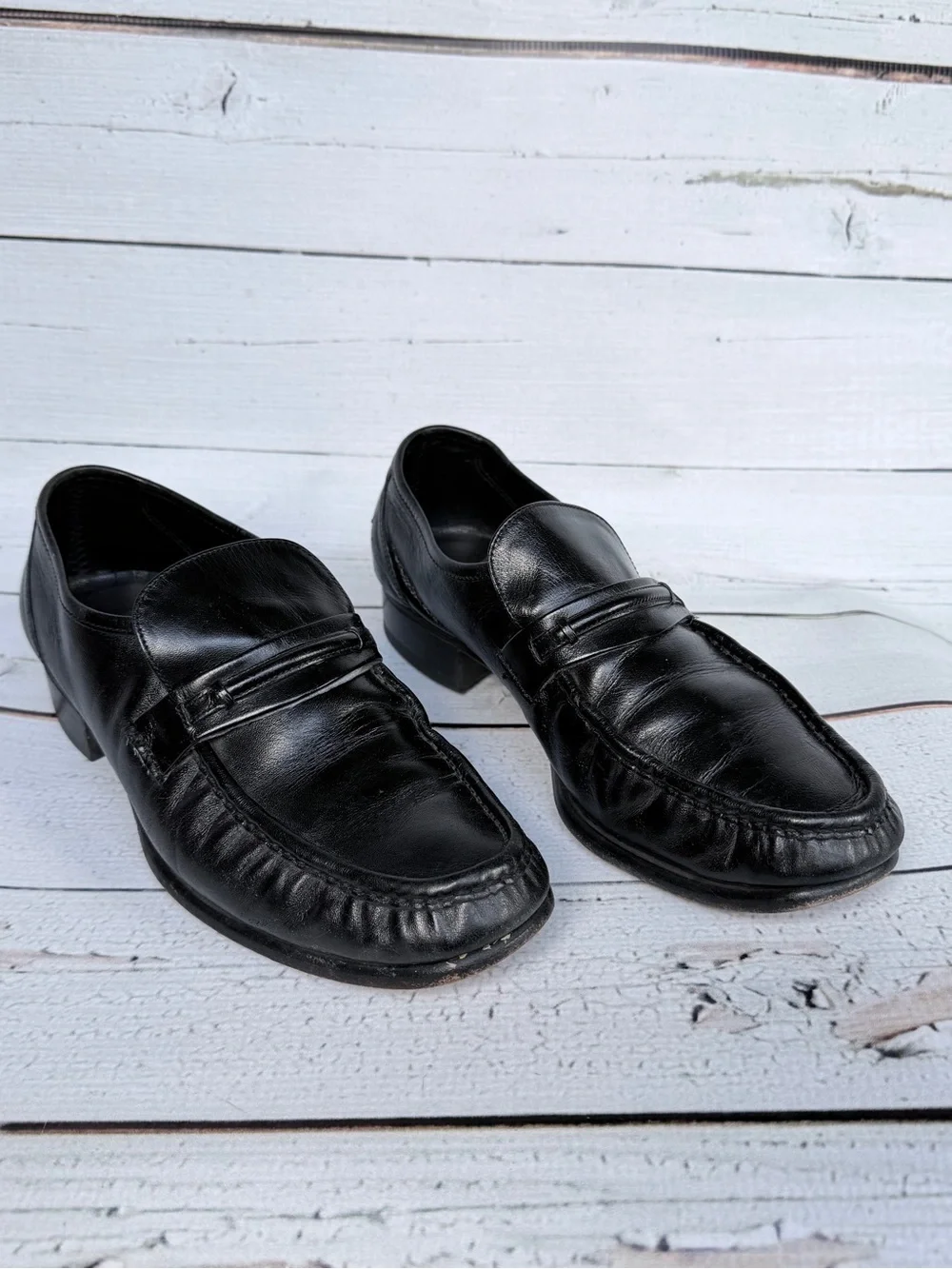 Florsheim Men’s Penny Loafers Black Leather Slip On Dress Shoes Size 8.5